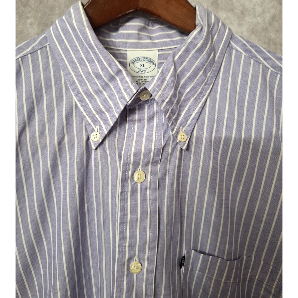 Brooks Brothers 346 Original Polo Button Up Shirt Mens Sz XL Slim Fit LS Cotton